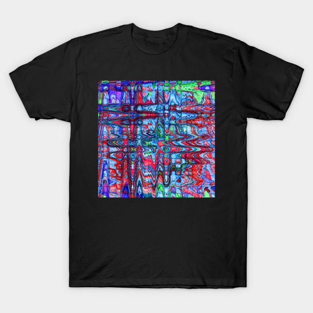 Pop Waves Modern Digital Abstract T-Shirt by ninasilver